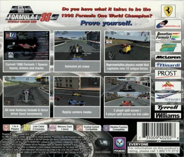 Formula 1 - 98 (US) box cover back